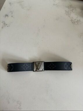 Authentic Hockenheim Bracelet Monogram Eclipse Canvas Leather and Metal LV